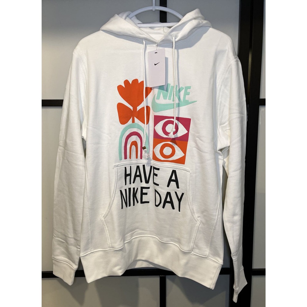 Nike Hoodie~Have A Nike Day~White/Colorful Size Medium Unisex
